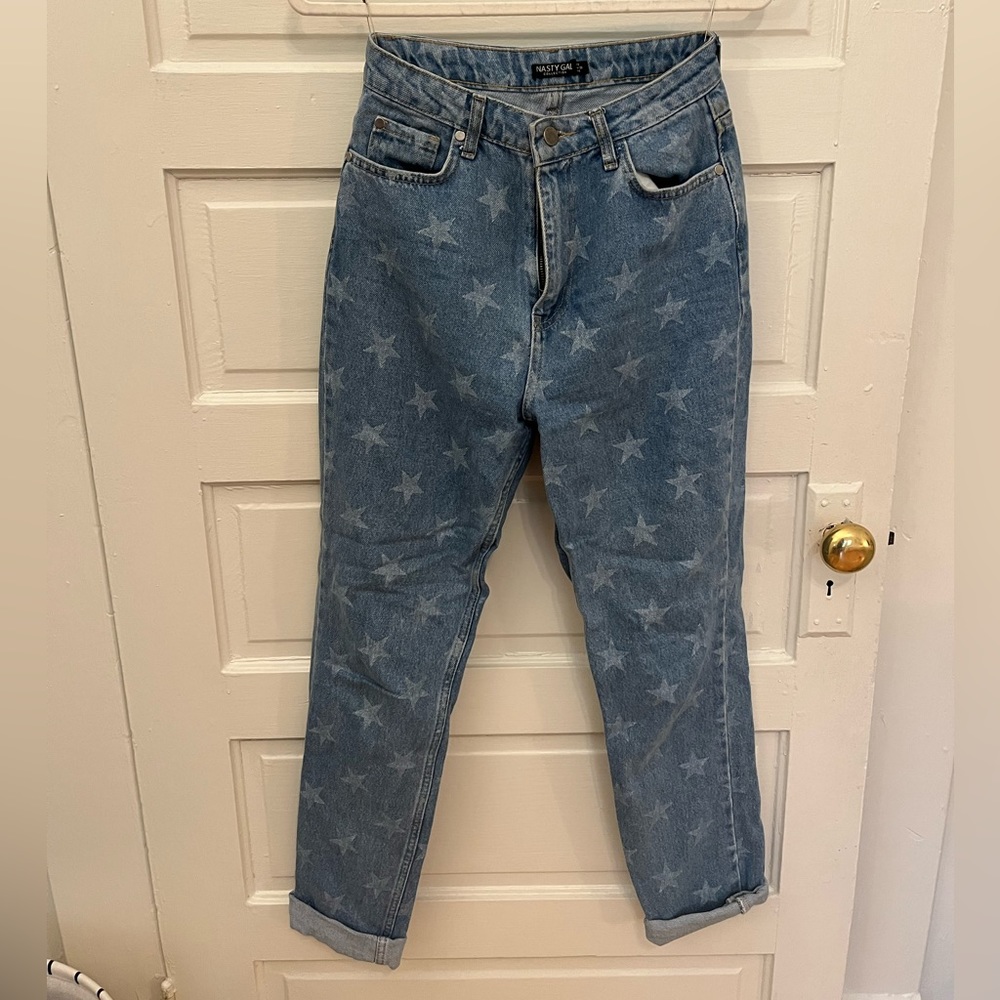 Star-patterned high-wasted mom jeans - Picture 2 of 5